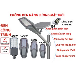  Đèn đường năng lượng mặt trời phi thuyền 1000W 800W 600W chuyên công trình vỏ nhôm 