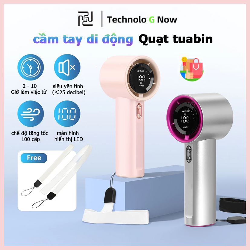 ❄️2026Quạt Mới Hoàn Toàn❄️LED Màn hình Quạt cầm tay Tiện Lợi Quạt Turbo tốc độ cao Quạt Mini Nhỏ Gọn