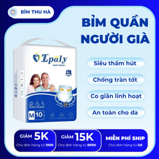 [GIÁ TỐT] Combo 50 Miếng Tã Quần Người Già IPALY, Size M/L/XL, Bỉm Mỏng Nhẹ, Chống Tràn, Thấm Hút