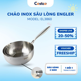 Chảo inox sâu lòng Engler EL3860 5 lớp chống dính tự nhiên dùng được cho mọi loại bếp-mẫu mới