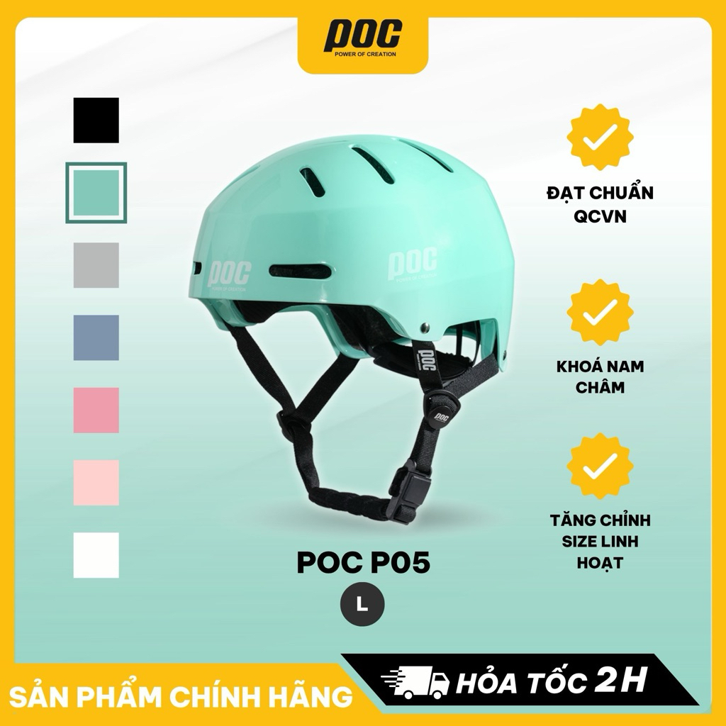 Nón POC Đạt Chuẩn Xe Máy POC P05 Xanh Mint Cá Tính Chính Hãng