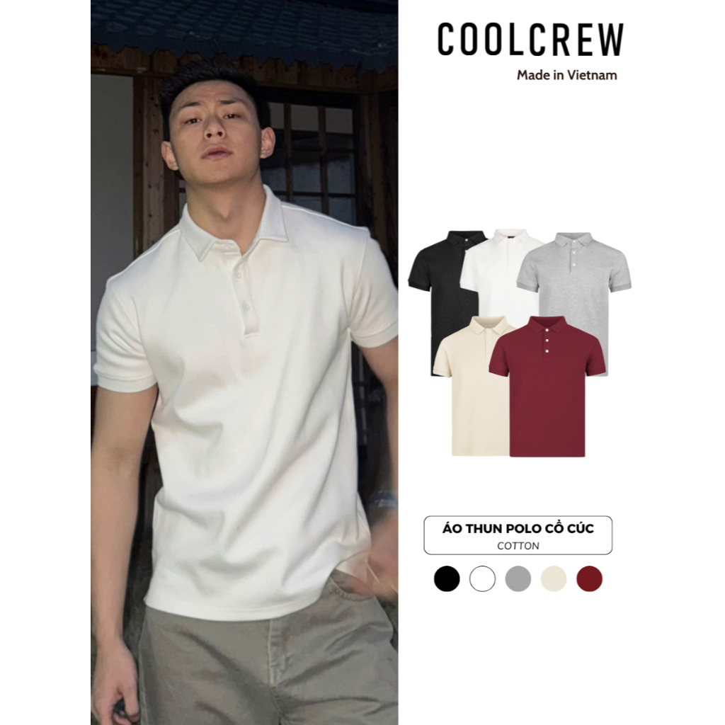 Áo Thun Polo Cổ Cúc 𝐂𝐎𝐎𝐋𝐂𝐑𝐄𝐖 Vải Cotton Cao Cấp Co Giãn 2 Chiều Unisex Thời Trang Thu Hè | BigBuy360 - bigbuy360.vn