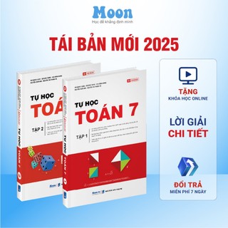  Sách toán lớp 7 tập 1 & 2 chương trình mới sách tự học toán 7 kết nối tri thức cánh diều chân trời sáng tạo- Moonbook 