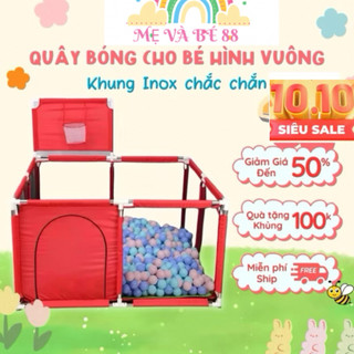 quây bóng , nhà bóng vuông  cho bé tặng kèm 10 bóng