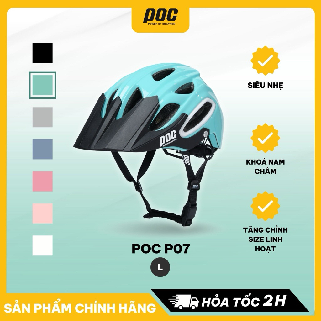 Nón Bảo Hiểm Thể Thao Chính Hãng POC P07 - Xanh Mint