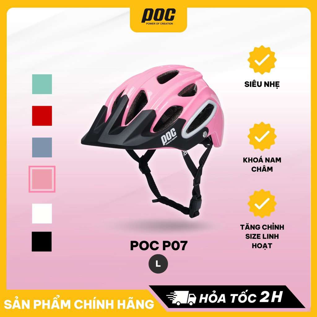 Nón POC Thể Thao P07 Hồng Phấn - Chính Hãng POC Kèm Quà Tặng