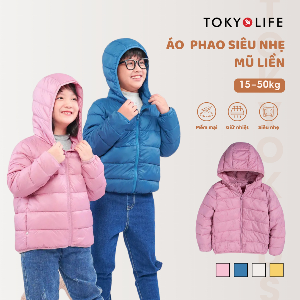 [XẢ HÀNG] Áo khoác chần bông cho bé TOKYOLIFE áo phao mũ liền siêu nhẹ ấm áp C3JCK005L
