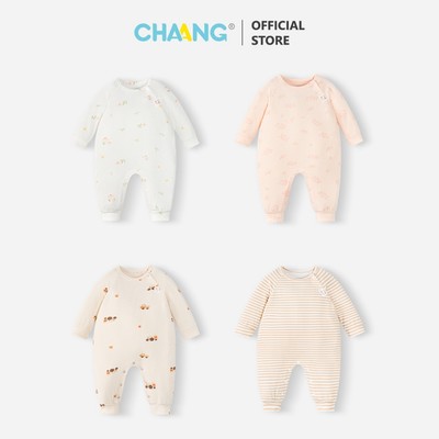 [CHAANG 0-6M] Body dài raglan Harvest có cúc vai cho bé sơ sinh