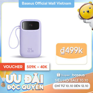[HCM Hoả tốc] Sạc Dự Phòng Hai Đầu Dây Baseus Qpow2 20000mAh PD 22.5W TypeC &IP 2 Cổng Tiện Dụng Cho iP 15 14 13 Samsung