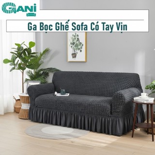 Ga Bọc Ghế Sofa Có Tay Vịn, Vỏ Bọc Sofa Văng Co Giãn 4 Chiều Vải Thun Dày Dặn Nhiều Kích Cỡ