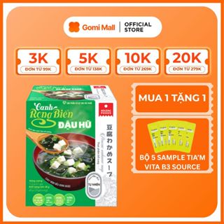 Canh Rong Biển Ăn Liền Đậu Hũ Asuzac Sấy Thăng Hoa, Không Chất Bảo Quản, Thanh Đạm, Thơm Béo Ăn Chay Hộp 10 gói x 4g