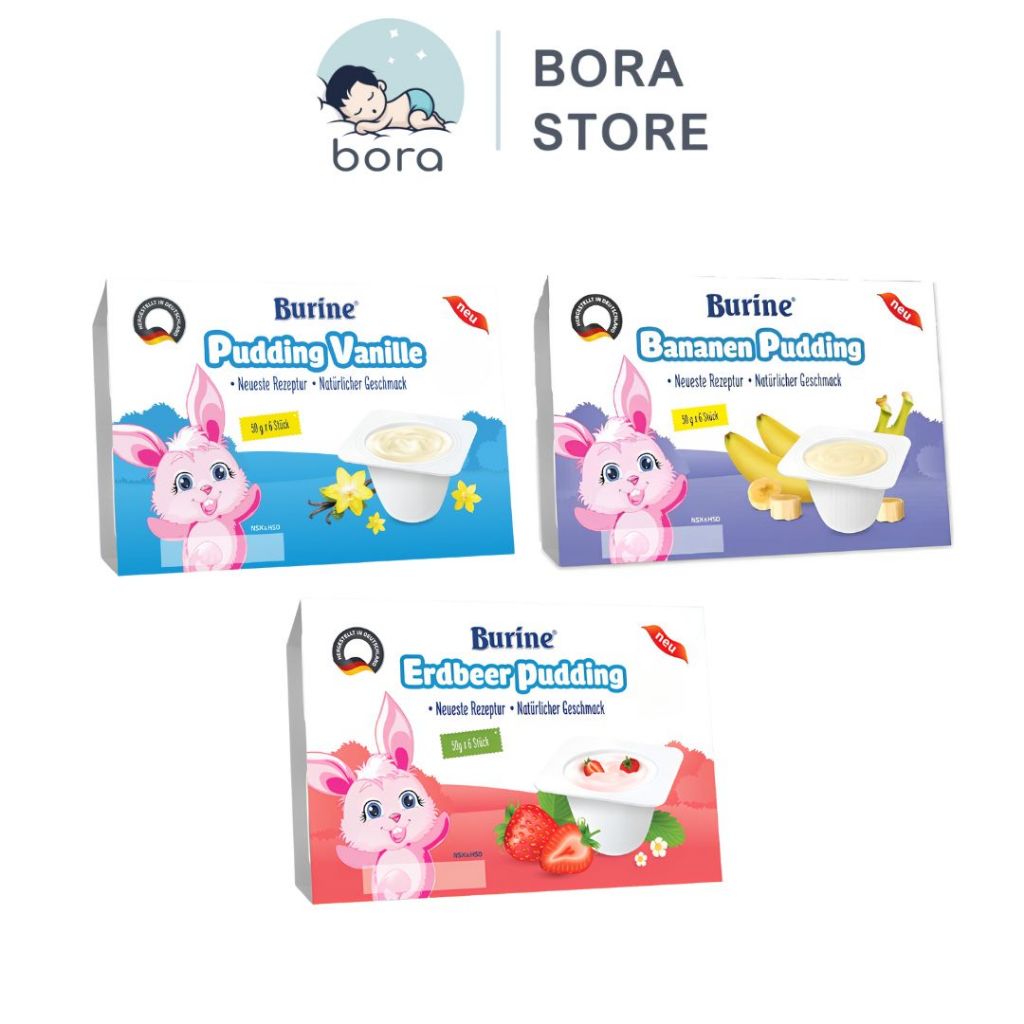 Pudding ăn dặm cho bé từ 6 tháng Burine giàu dinh dưỡng