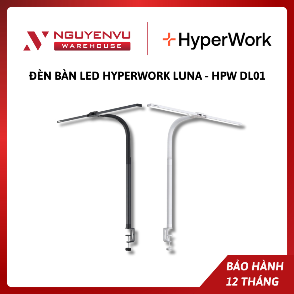 [COMBO] Đèn bàn LED HyperWork Luna - HPW DL01 - Hàng Chính Hãng