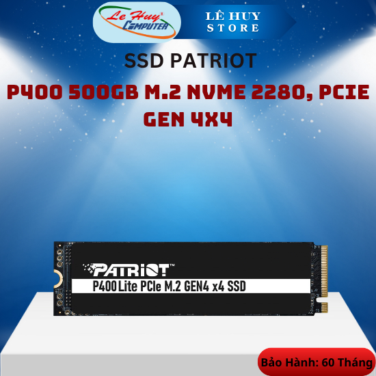 SSD Patriot P400 500GB | M.2 NVMe 2280, PCIe Gen 4x4 - Hàng Chính Hãng