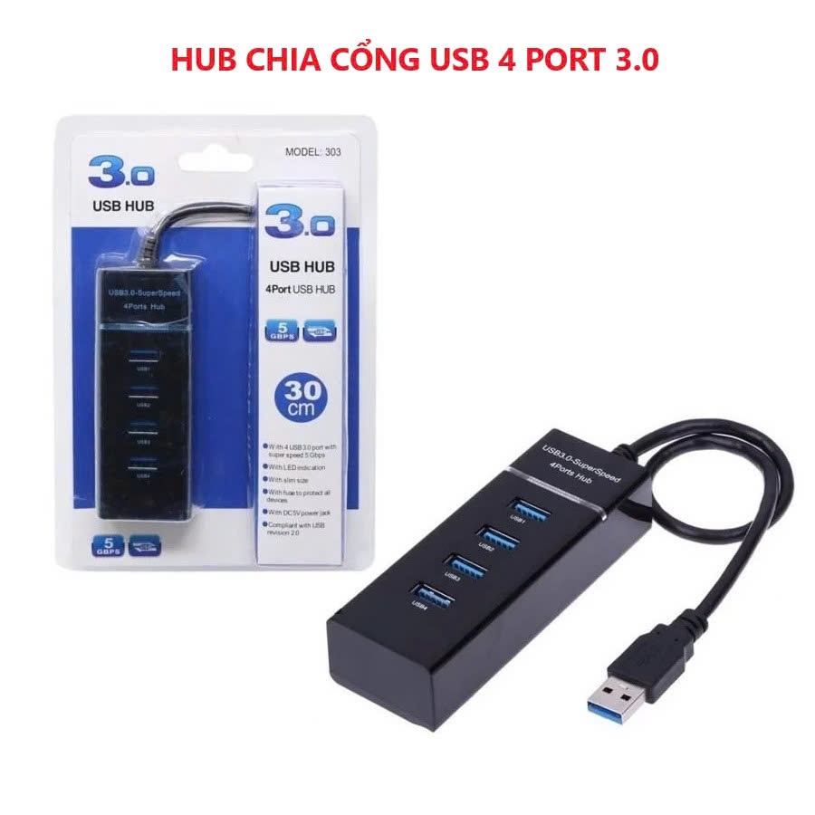 HUB Chia 4 Cổng USB 3.0 xịn - Dây dài 30cm ( Shop siêu rẻ )