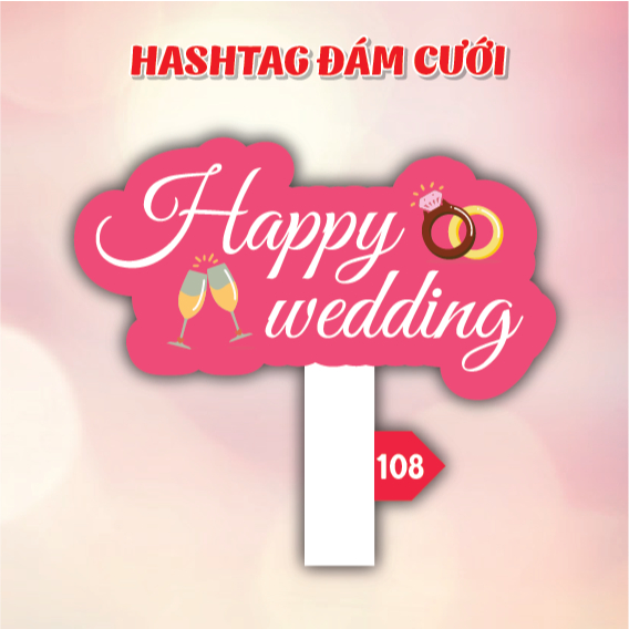 Hashtag Đám Cưới – Bảng Cầm Tay Check-in Cưới Hỏi, Hashtag Cầm Tay Cô Dâu Chú Rể, Hashtag Kỷ Niệm Ng