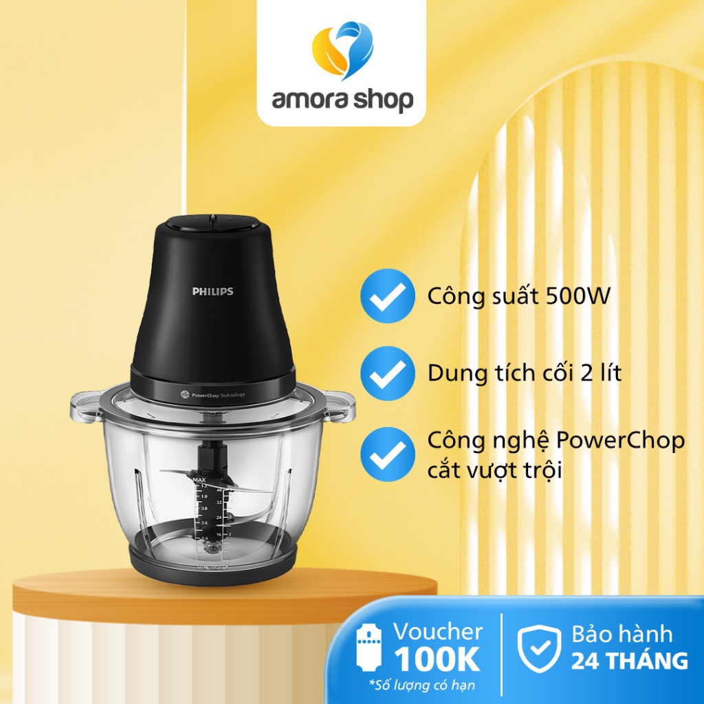 Máy Xay Thịt Philips HR1502/00 - Công suất 500W - Dung tích cối 2 lít - Bảo hành 24 tháng