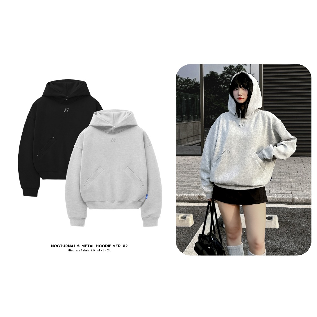 Áo Hoodie Trùm Đầu Form Boxy NOCTURNAL Metal Hoodie Unisex Nam Nữ Local Brand