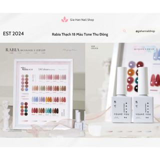 Set Sơn Rabia Thạch 18 Màu Tone Thu Đông (Tặng kèm bảng màu) - GIA HAN Nail