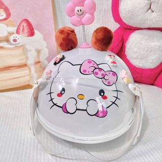 [Tặng Đầy Đủ Phụ Kiện] Mũ Bảo Hiểm Trẻ Em Đội Đầu Helo Kitty Có Kính Cao Cấp-Nón Bảo Hiểm Trẻ Con FACE MASK.STORE-999