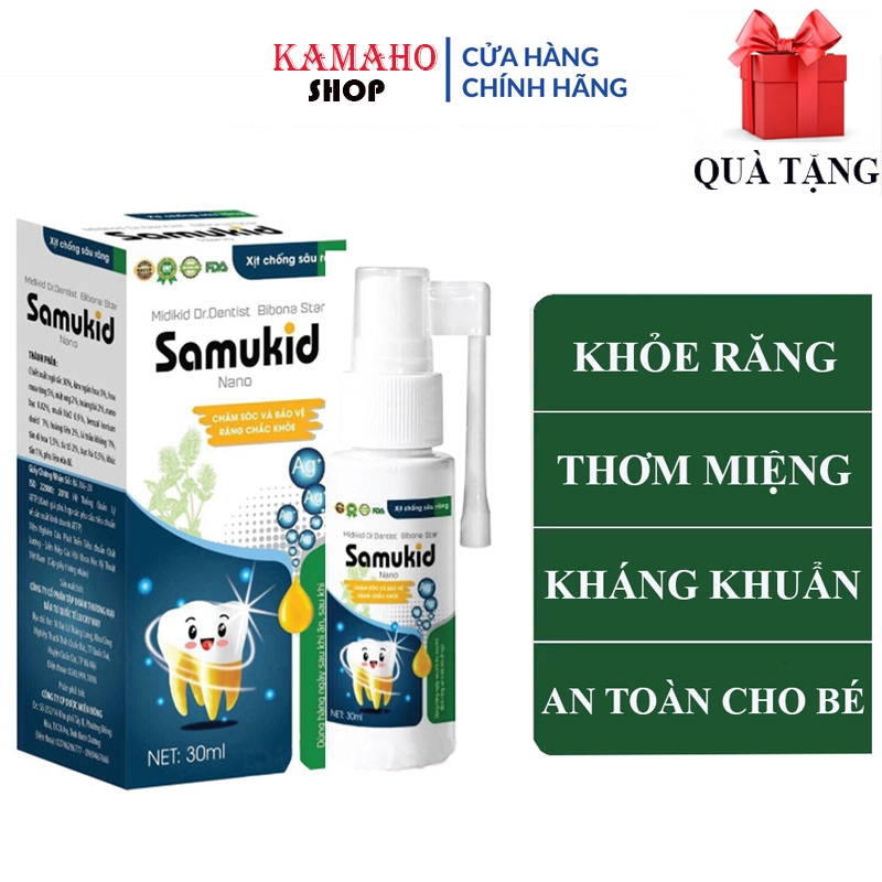 Xịt Chống Sâu Răng SAMUKID Cho Bé Từ 1 Tuổi, An Toàn Nuốt Được.