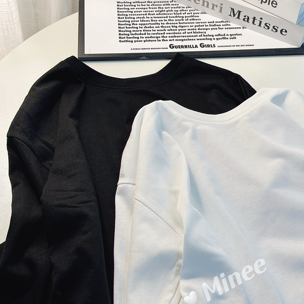 Áo thun dài tay trơn form rộng nam nữ, chất cotton khô mã 3158 dày dặn mặc thu đông, giữ nhiệt ( dướ