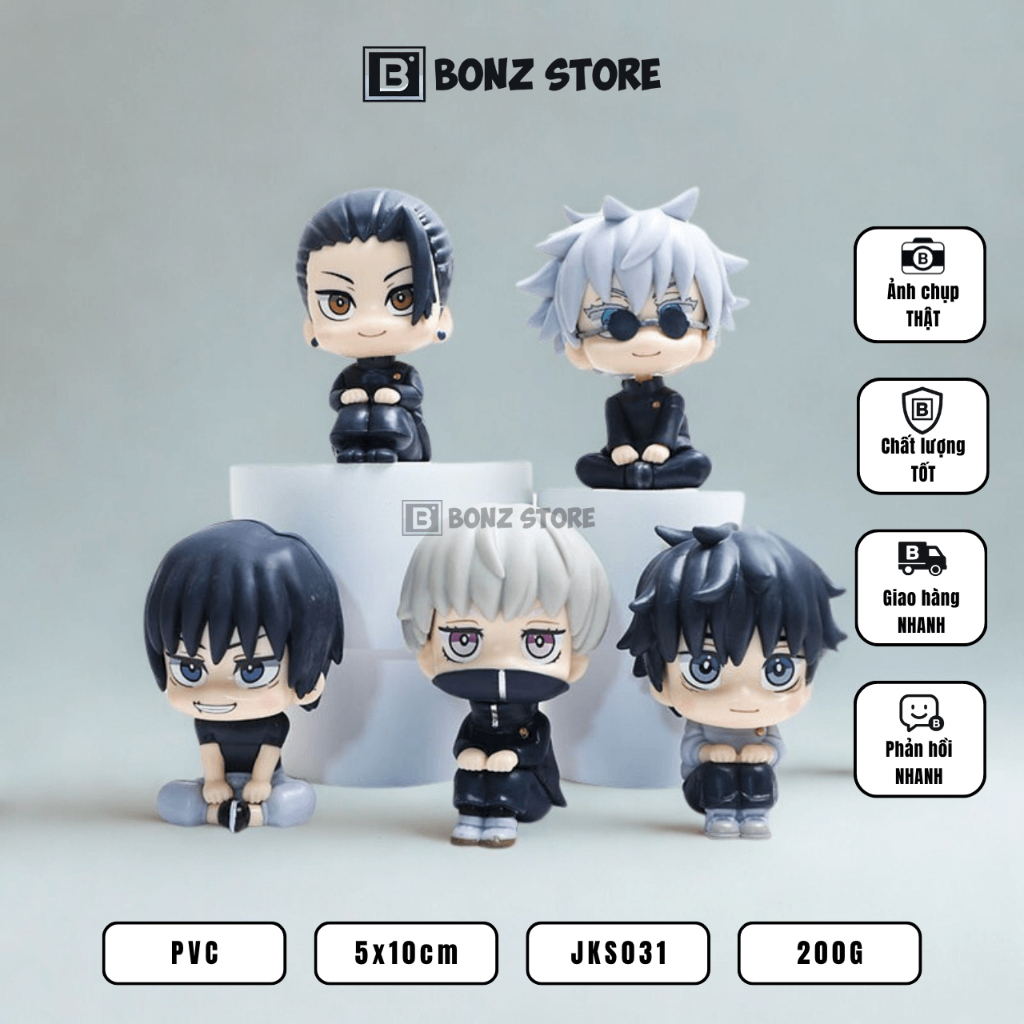 Mô hình Look Up Jujutsu Kaisen Chibi PVC 10cm – Figure Anime Gojo, Geto, Toge, Yuta, Toji JKS031