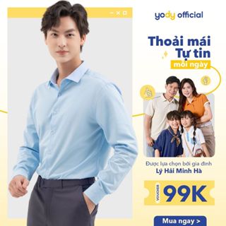 Áo sơ mi nam Yody dài tay vải sợi tre không nhăn, công sở, đứng form dáng slimfit MOSH25A174