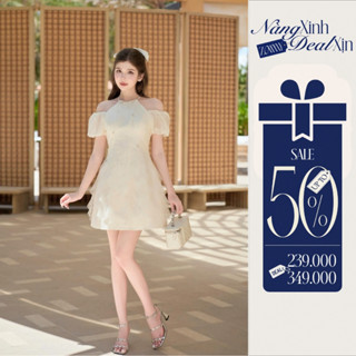 ZAMY SHOP – Váy Zen Lưới Cổ Yếm VN17-T3-25 Tay Trễ Vai Bo Chun