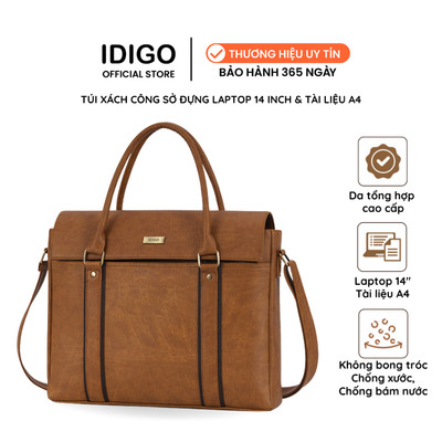 Túi xách công sở nam nữ thanh lịch, túi đựng tài liệu A4 nắp gập IDIGO UB2 - 5067