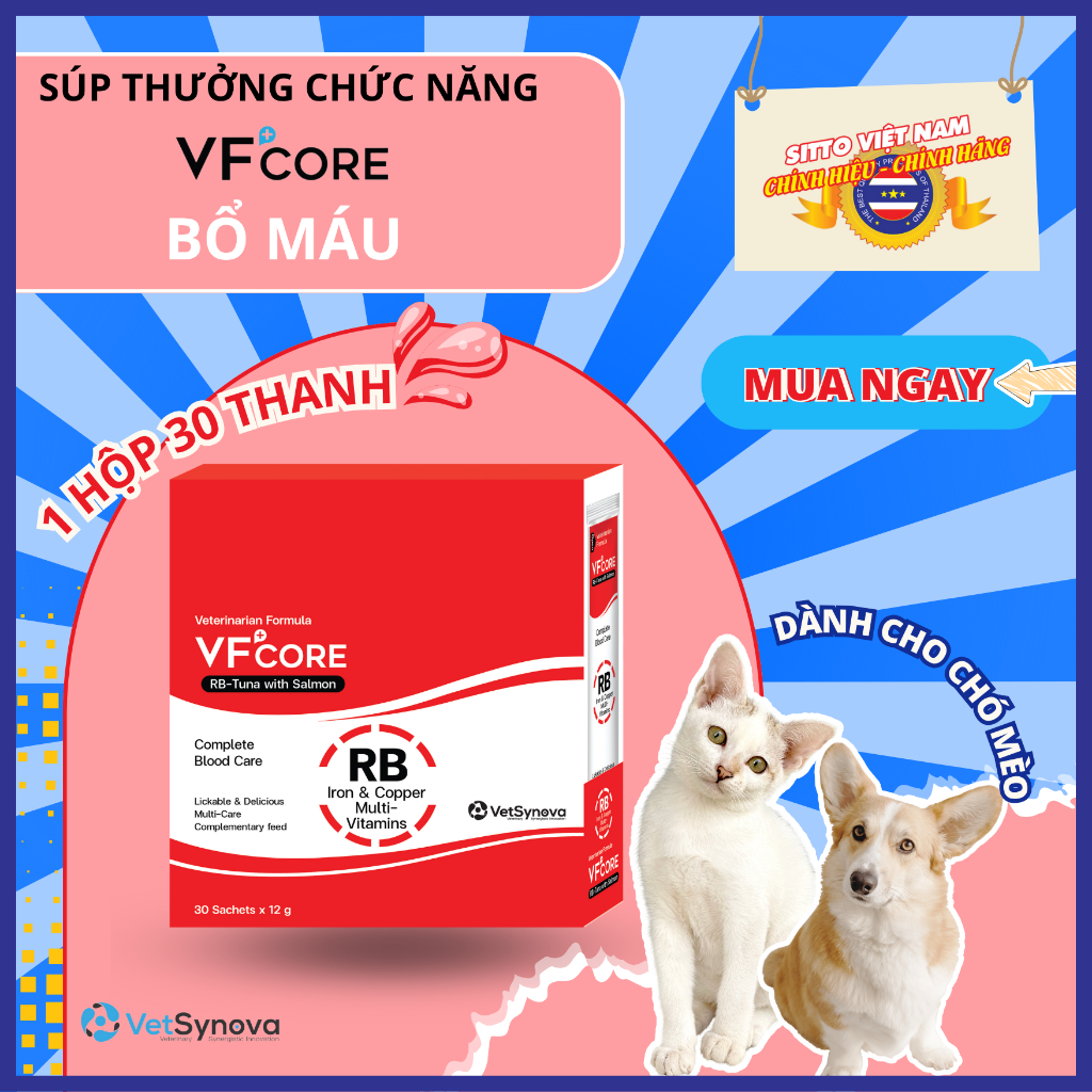 Súp thưởng chức năng chó mèo VF+Core RB 1 hộp (12gx30)