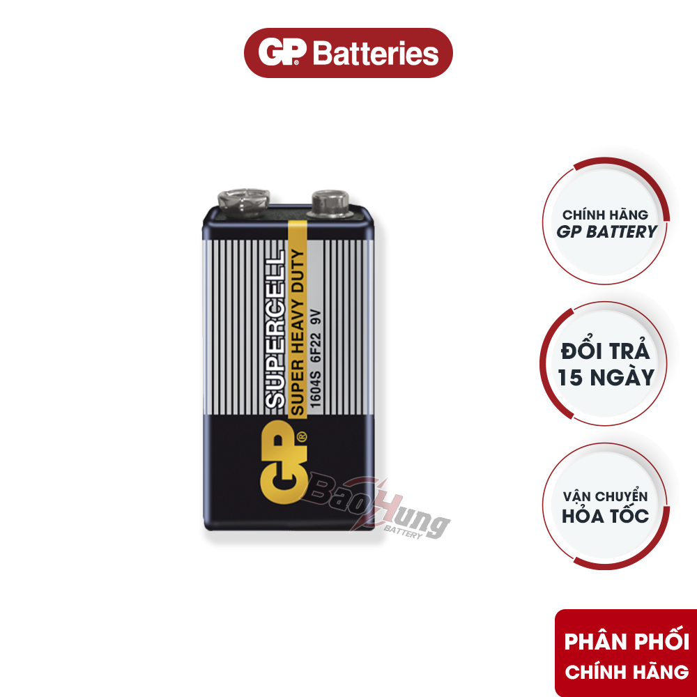 Pin GP Supercell 9V / 6F22 - Hàng Chính Hãng