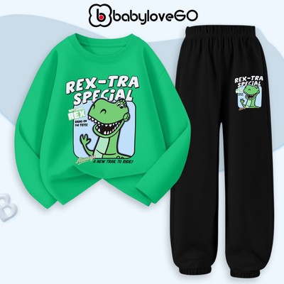 Bộ thu đông dài tay cho bé trai BabyloveGO,  set quần áo thun cotton cho bé 1-10 tuổi BD-KL52