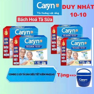 (Tặng 10 miếng) Combo 2 gói Tã/ bỉm dán người lớn Caryn M40/ L40 miếng, Tã caryn dán, Tã người già