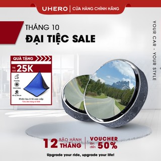 Gương cầu lồi ô tô UHERO GCL03 góc rộng gắn kính hậu ô tô xoay 360 xoá điểm mù, đế hút, Bảo Hành Lỗi 1 Đổi 1