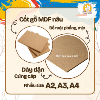 [hoacunhacat] Bảng Gỗ A2, A3, A4 Kê Giấy Vẽ  dày 6mm - Gỗ MDF Cốt Nâu