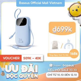 【Chứng chỉ 3C Baseus Qpow3 Pin Dự Phòng 20000mAh/10000mAh PD22.5W Màn Số LED Cáp Kép Sạc Nhanh 2 Thiết Bị Nhỏ Gọn Bỏ Túi