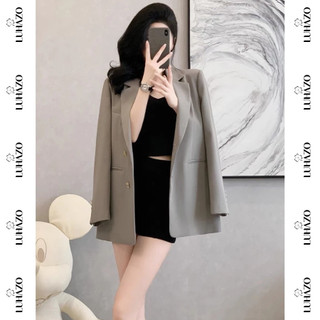  Áo blazer nữ LUHAZO Áo vest khoác ngoài 2 lớp có đệm vai thời trang công sở Hàn Quốc L50 