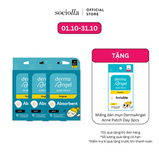 Combo 3 Miếng Dán Mụn Ban Đêm Derma Angel Acne Patch Night 12 Miếng