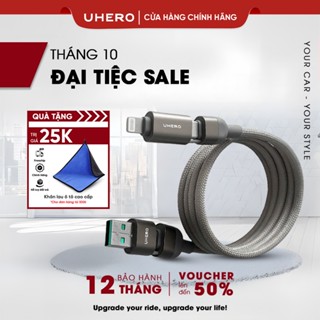 Dây cáp sạc nhanh từ tính 65W 4 trong 1 Chính Hãng UHERO, dây sạc Type C - USB sạc nhanh tự thu gọn nam châm chống rối