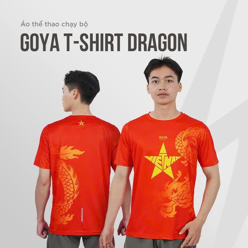 Áo thể thao chạy bộ nam nữ GOYA T-SHIRT DRAGON (Rồng Vàng)2 -  Siêu nhẹ, thoáng mát, co giãn 4 chiều | BigBuy360 - bigbuy360.vn