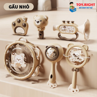  Đồ chơi nhạc cụ lục lạc cho bé sơ sinh an toàn,xúc xắc trống kèn phát triển giác quan 6 món 