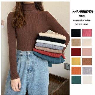  Áo len tăm cổ lọ lông cừu dày dặn  Áo len giữ nhiệt cao cổ lọ Quảng Châu KH 752 
