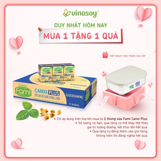 Thùng sữa đậu nành Fami Canxi Plus nguyên vị (ít đường) 36 hộp (36 hộp x 200ml)