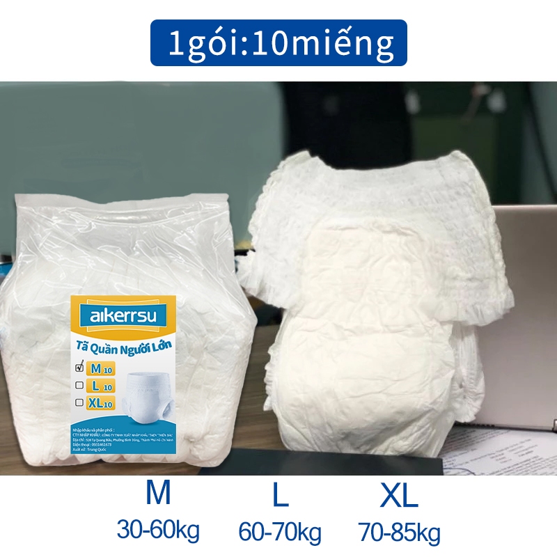 tã/bỉm quần người già-người lớn:ML-10miếng(30-85kg)