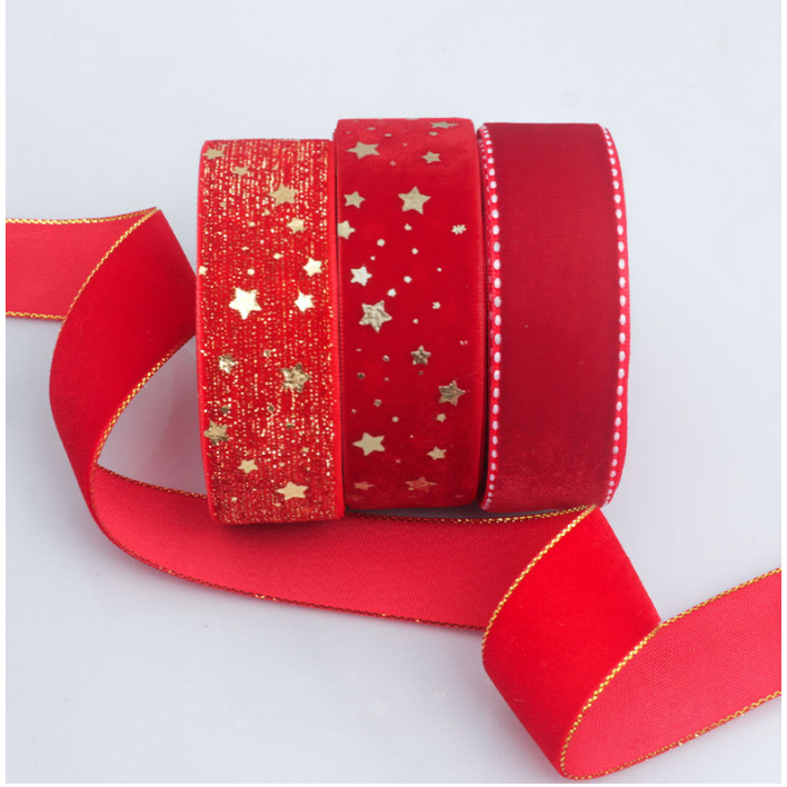 Dây Ruy Băng Nhung Đỏ Cao Cấp RB45 Trang Trí Noel Giáng Sinh