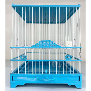  Lồng chim khuyên nhựa vuông ráp sẵn có móc treo tặng kèm đủ phụ kiện 