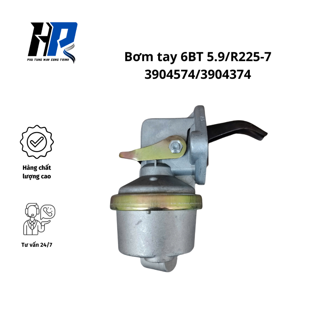 Bơm tay nhiên liệu Cummins 6BT 5.9 / R225-7 – Mã 3904574, 3904374 - Phụ tùng HP