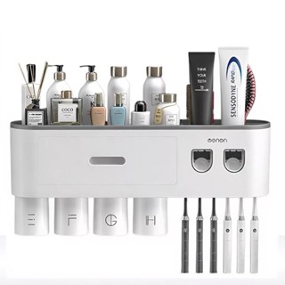  Bộ 2 Nhả Kem Đánh Răng 4 Cốc OENON Kệ Để Bàn Chải Đánh Răng Kèm Cốc Hút Từ Tính  Tặng Miếng Dán  