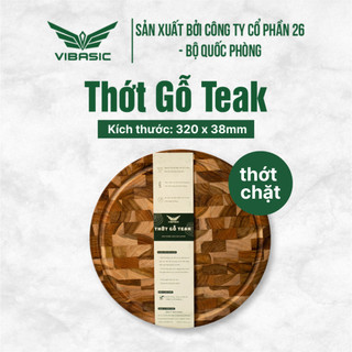  Thớt gỗ Teak Vibasic ghép dựng block kích thước 320x38mm dùng để chặt 
